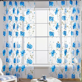 Домашний текстиль С цветочным принтом Роскошные 3D Шторы На окна Ткань Тюль Прозрачные шторы Для гостиной кухни Спальни