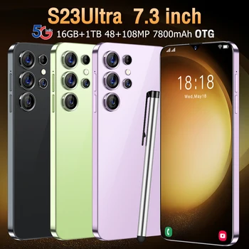 Смартфон S23 Ultra 5g, 4/8/16 ГБ + 64/256 ГБ / 1 ТБ, GPS, 5G, две SIM-карты, глобальная версия телефона, подходящая для игр и офиса
